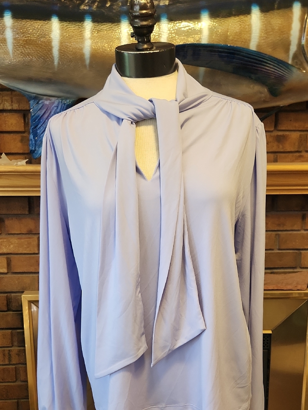 Ann Taylor Light Lavender Blouse Size L Periwinkle Pastel Purple Spring Office